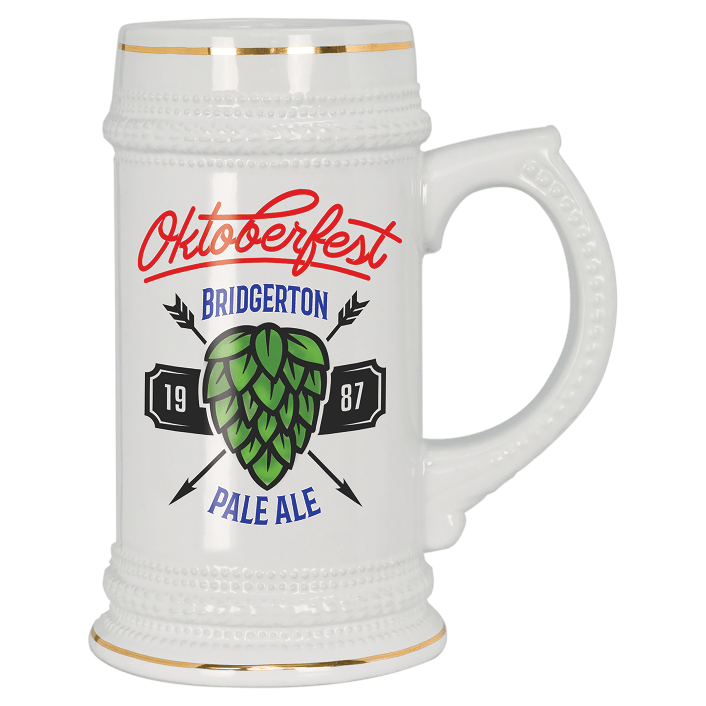 White 18 oz. Ceramic Stein