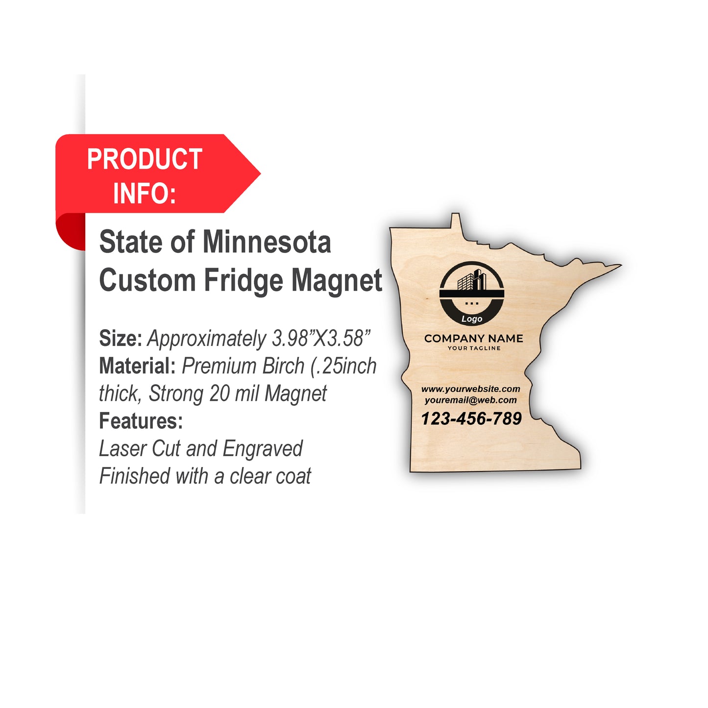 Minnesota State Custom Fridge Magnet, Set of 10 custom magnets, fridge magnet, custom fridge magnet, magnet custom, magnet