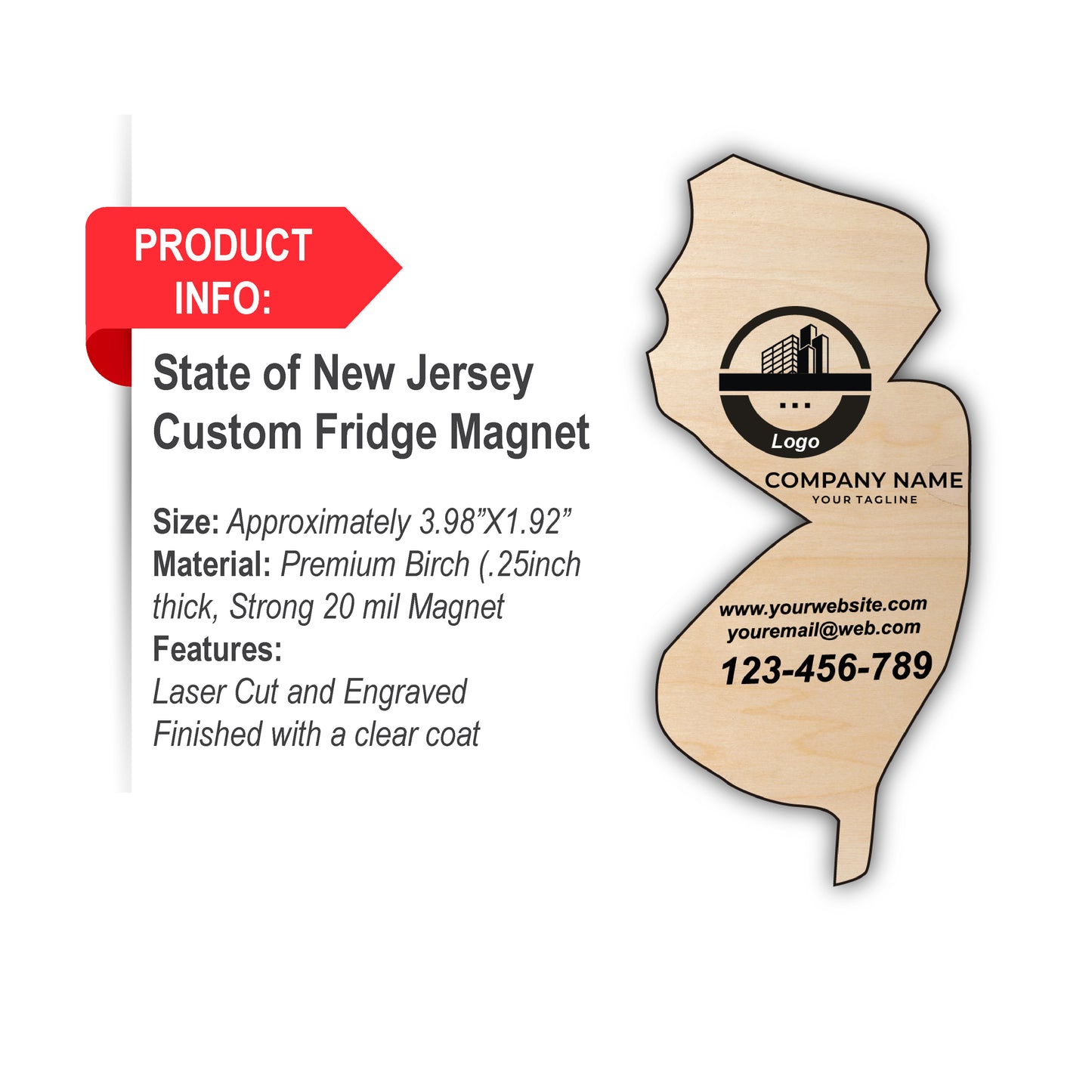 New Jersey State Custom Fridge Magnet, Set of 10, custom magnets, fridge magnet, custom fridge magnet, magnet custom, magnet