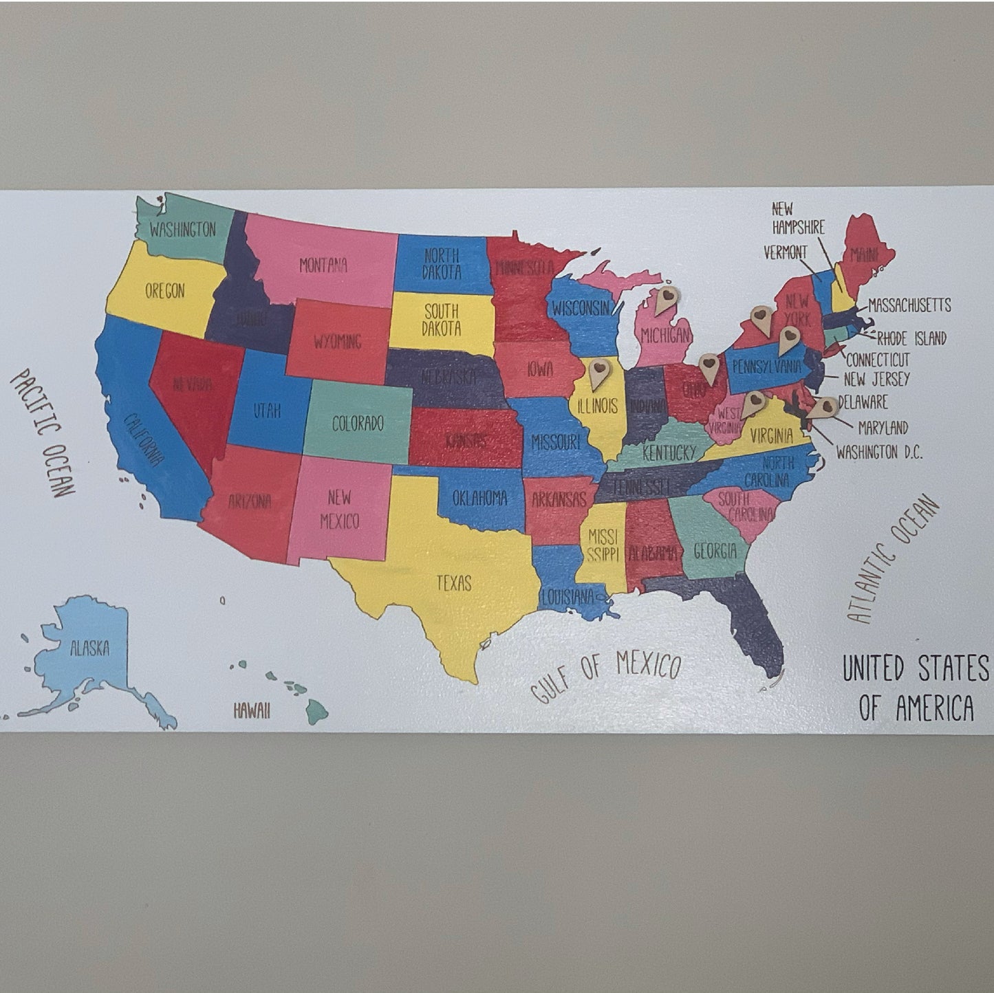 Custom map, custom travel map, USA map, custom wood map, custom map gifts, pushpin map, map custom, custom map wall art