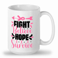 Fight believe hope survive mugs, 15 oz mugs, white ceramic personalized mugs, cup for coffee, soup, tea, latte, hot cocoa