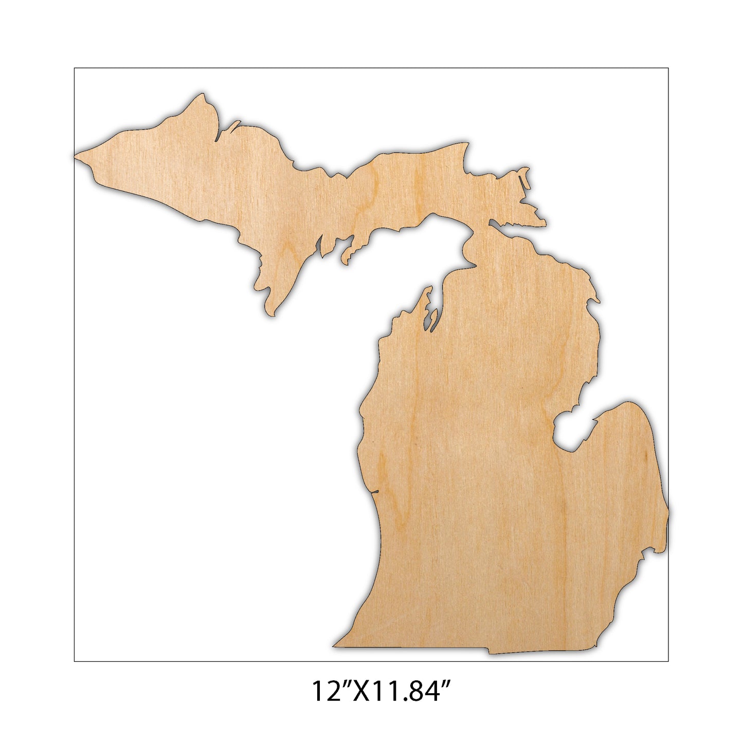 State of Michigan upper and lower blank wood for art, wood blank, blank wood, cut to shape wood